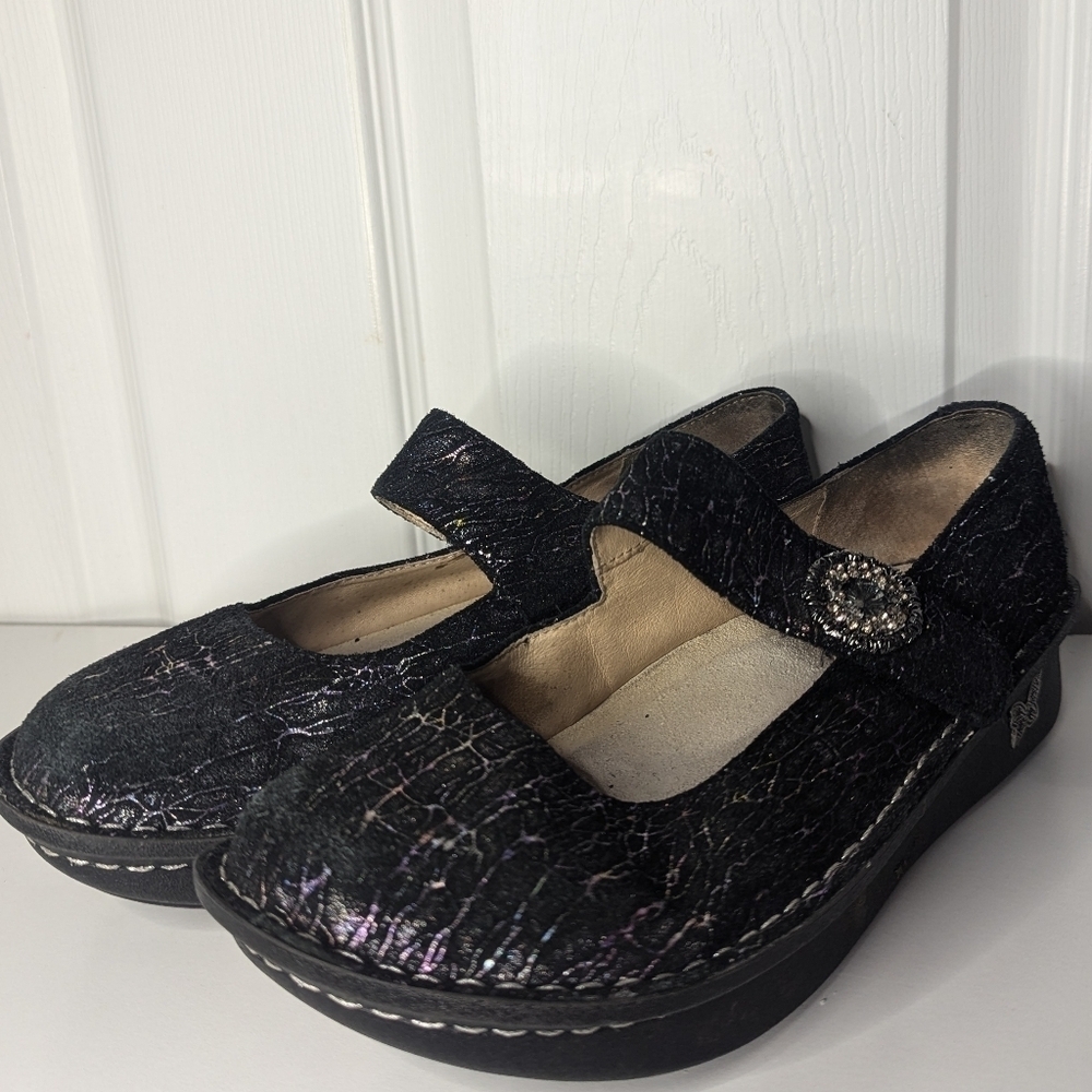 Alegria Womens Shoes Paloma Treasure Black  Leather Mary Jane EU38 Pal-538 7/7.5